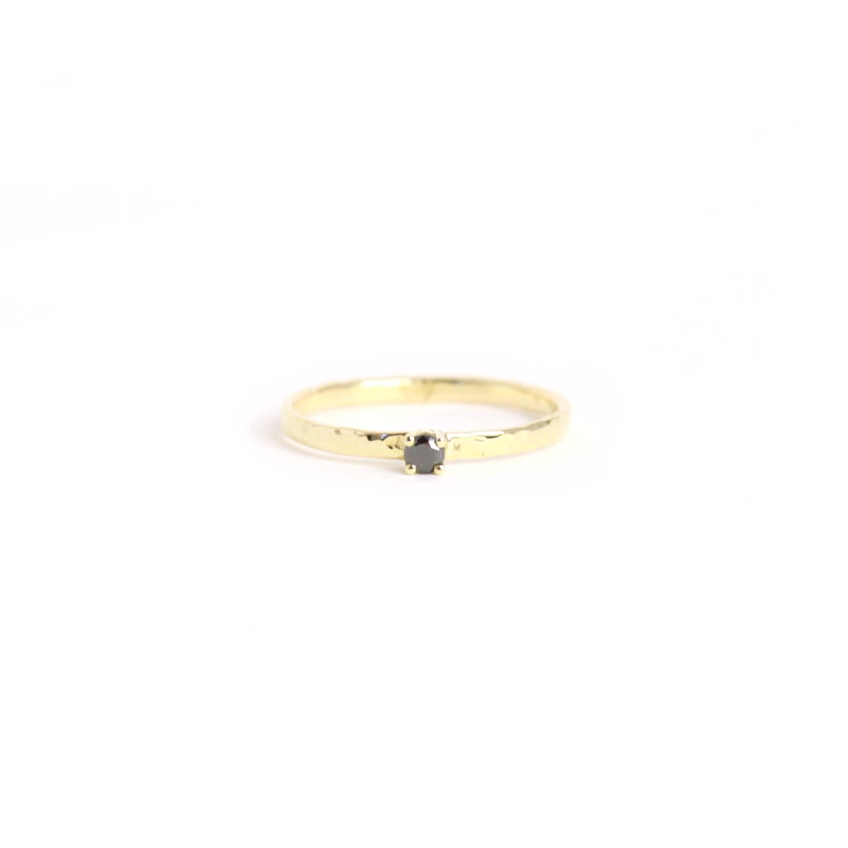 Hammered Black Diamond Ring