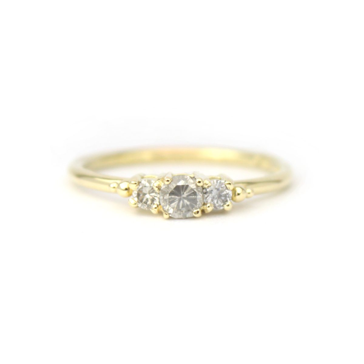 Triple Salt & Pepper Diamond Dots Ring