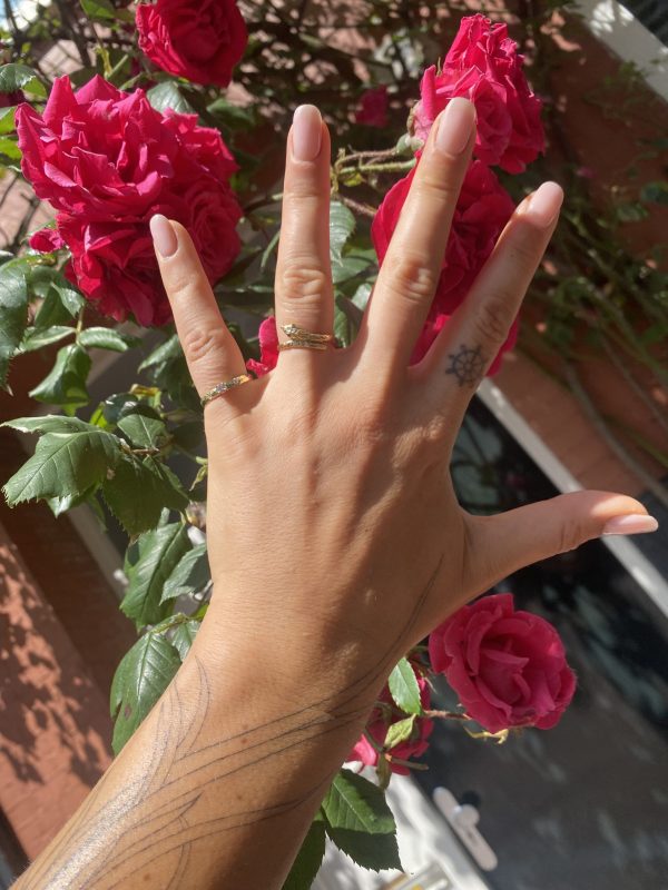 Triple Diamond Gypsy Ring 18k - Afbeelding 2