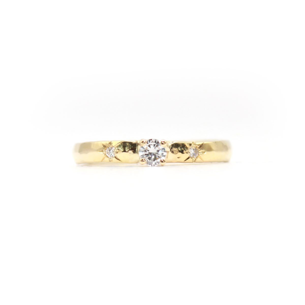 Triple Diamond Gypsy Ring 18k