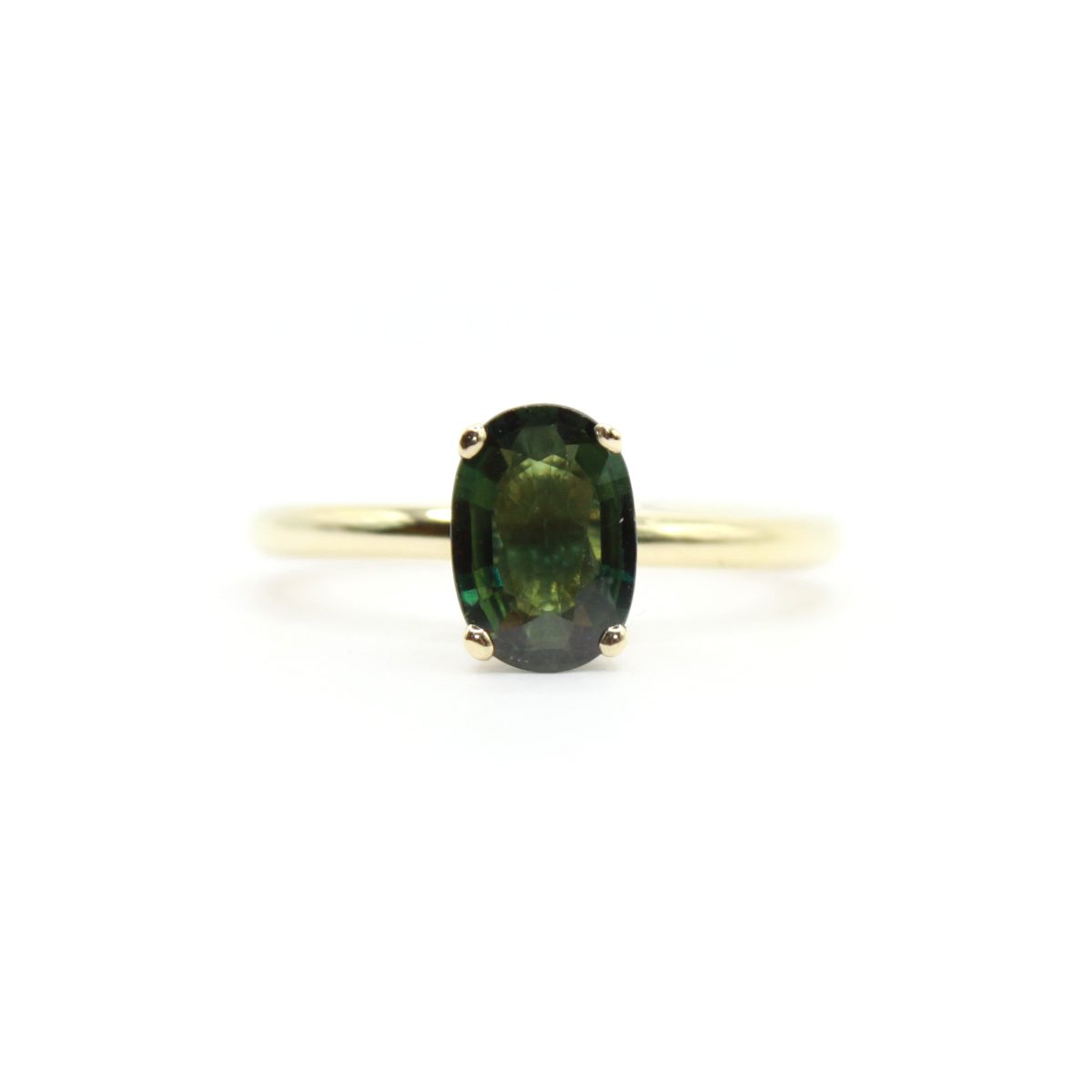 Green Sapphire Oval Ring
