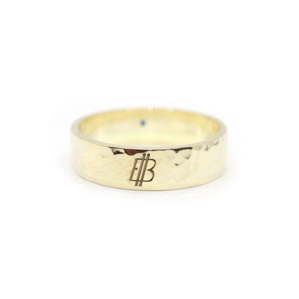Hammered Wide Wedding Band - Afbeelding 6