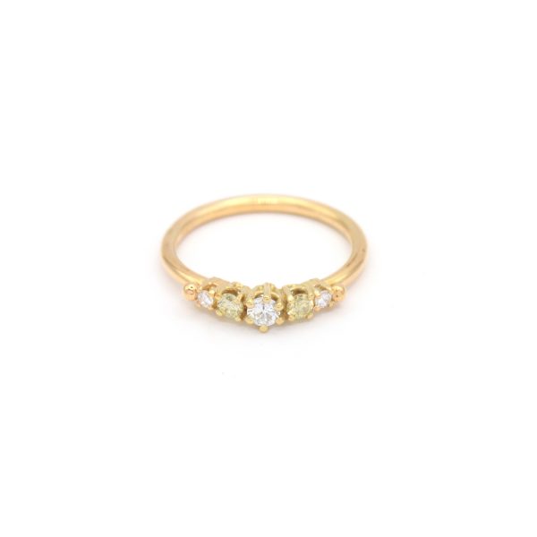 Quintuple Green and White Diamond Ring - Afbeelding 5
