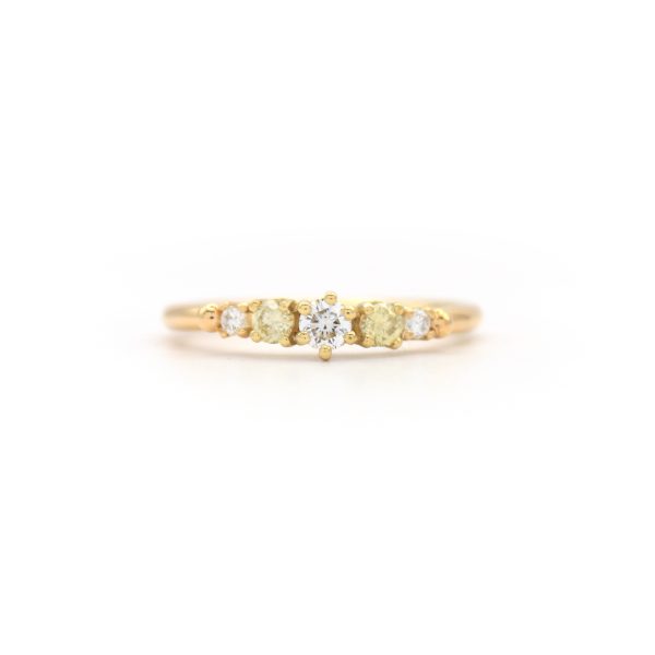Quintuple Green and White Diamond Ring - Afbeelding 7