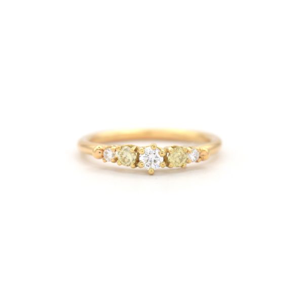 Quintuple Green and White Diamond Ring - Afbeelding 9