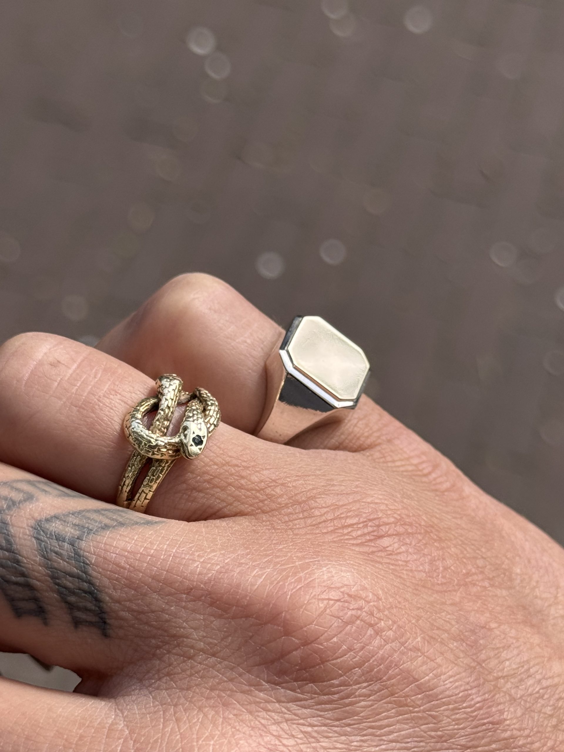 Silver & Gold Signet ring - Afbeelding 11