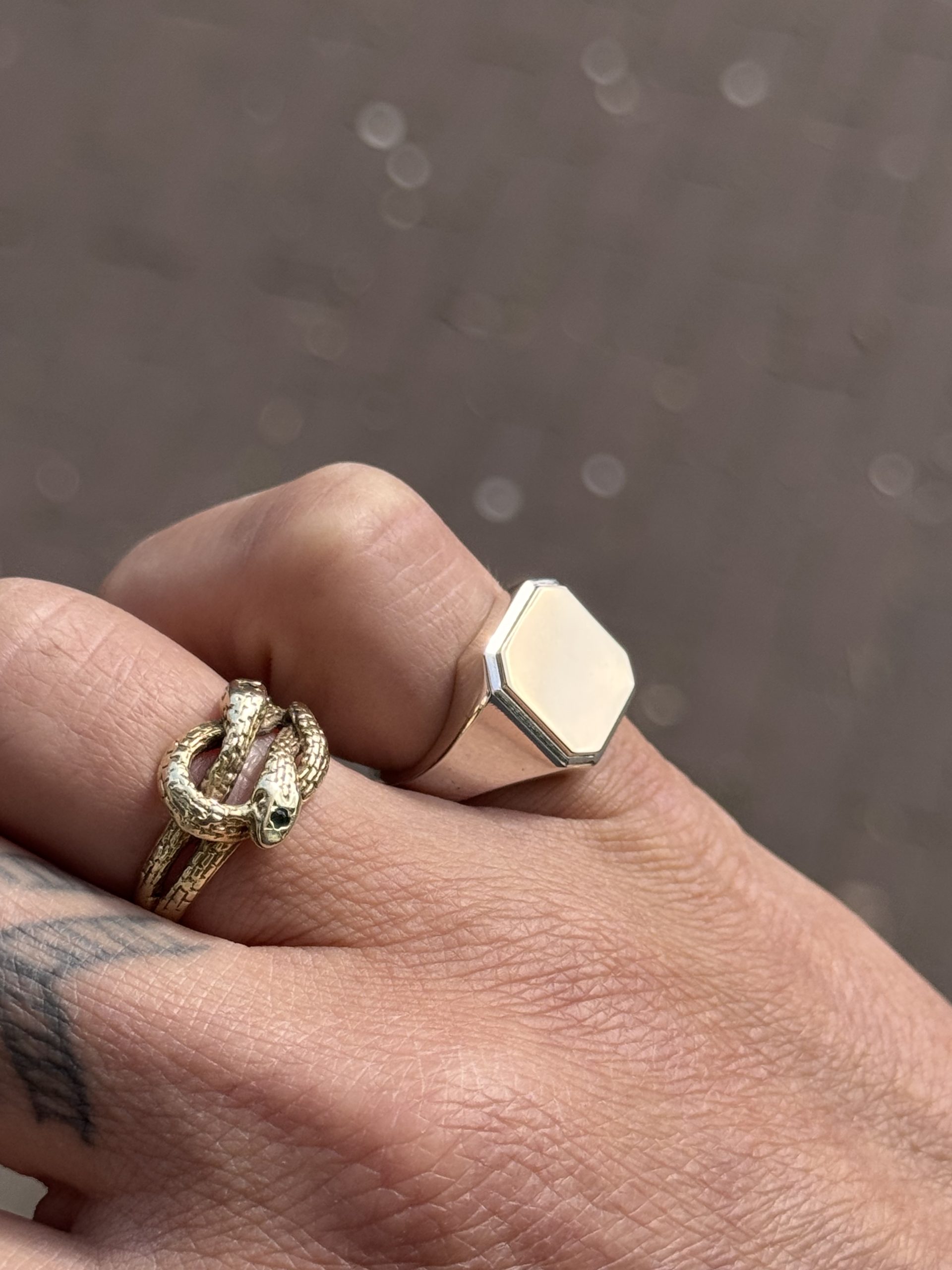 Silver & Gold Signet ring - Afbeelding 4