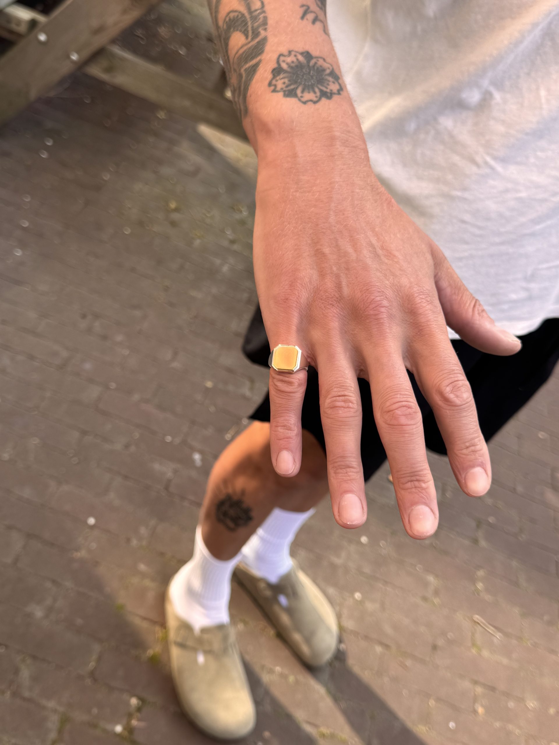 Silver & Gold Signet ring - Afbeelding 12