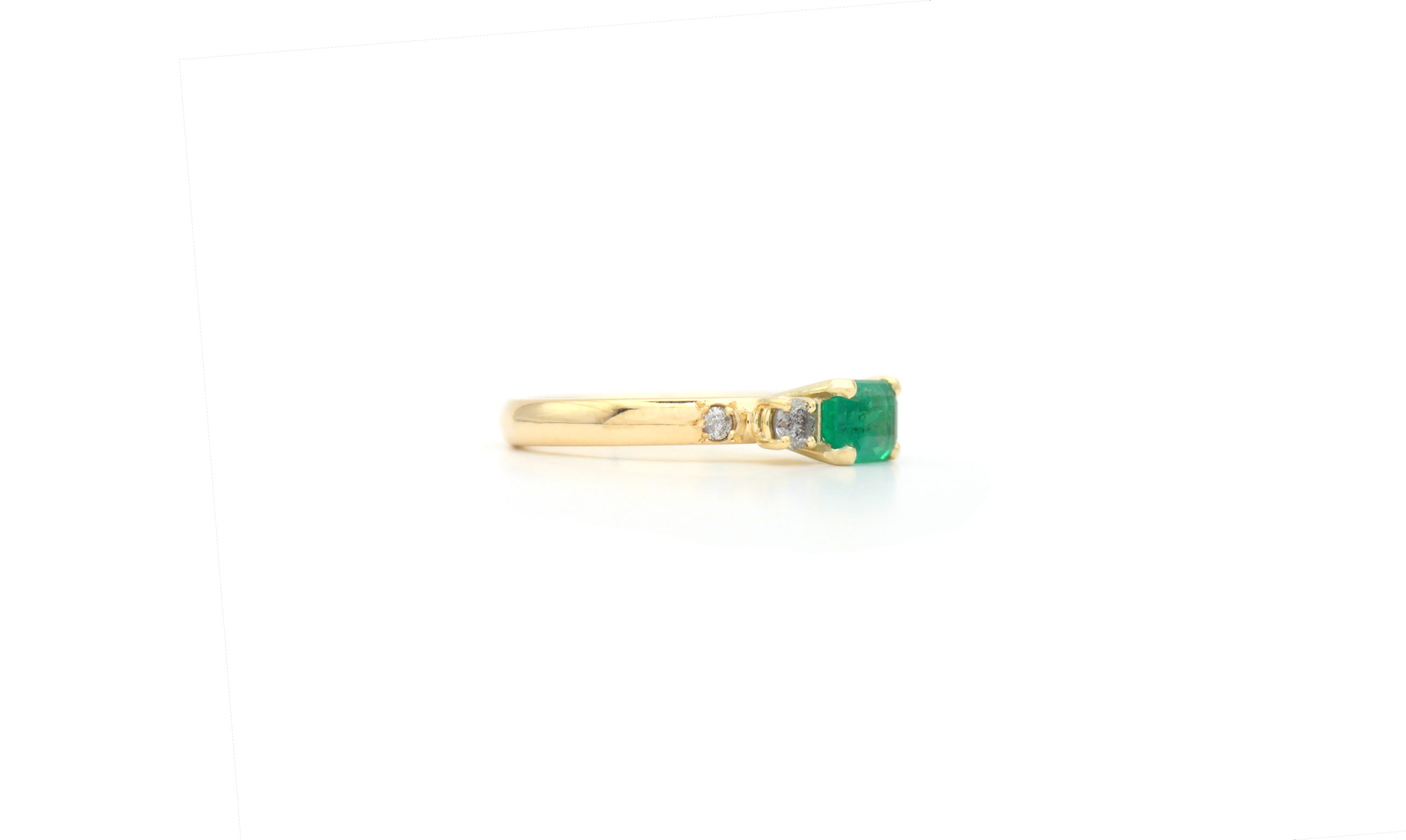 Five Stone Emerald Ring with Salt & Pepper Diamonds - Afbeelding 5